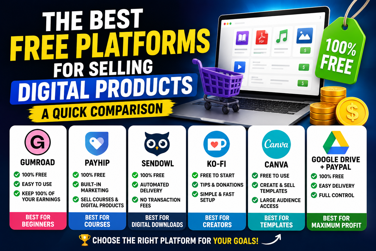 The Best Free Platforms for Selling Digital Products — A Quick Comparison